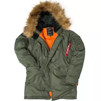 Men Military N-3B Flight Jacket Parka Air Force Hooded Winter Cotton Padded Coat • $99.98