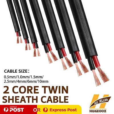 Twin Core Wire Cable 2 Sheath Electric Caravan Battery Power Wiring Replacement • $12.88