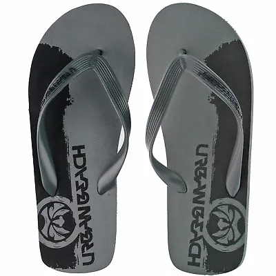 £9.95 • Buy Mens Urban Beach Sumi Grey Black Flip Flops Toe Post Beach Sandals