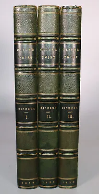 1838 OLIVER TWIST By Charles DICKENS 1st Edition 2nd State 3 Vols Illustrated • £2500