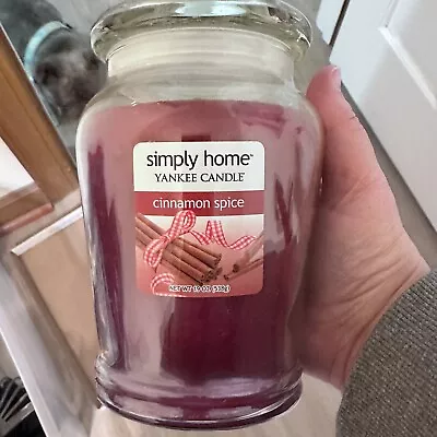 🔥 Yankee Candle Simply Home Cinnamon Spice  17 Oz  Apothecary Jar • £19.90