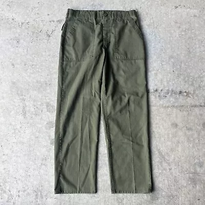 Vintage OG 507 Utility Trousers 34x34 Green Men’s Vietnam Zipper Fly • $67.45