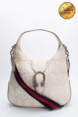 £320 • Buy RRP €1890 GUCCI DIONYSUS Quilted Leather Hobo Bag Web Stripe Detachable Strap