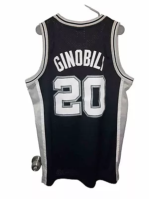 MANU GINOBILI San Antonio Spurs NBA Jersey Men L Adidas #20 Parker Duncan Era • $149.99