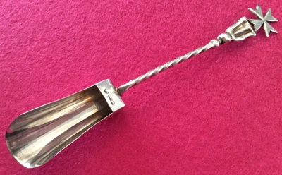 $22.99 • Buy RARE Maltese Cross MALTA Souvenir Sterling (917 Silver) Sugar Cheese Scoop Spoon