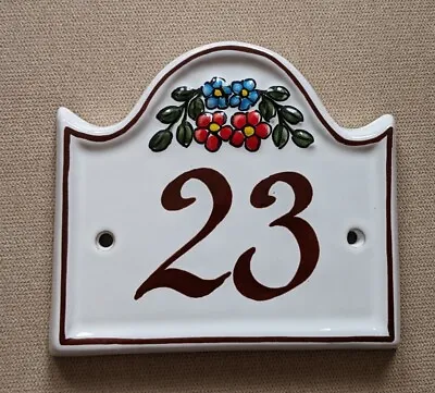 Hand Painted Ceramic House Door Number 23 From Malta's Ta’ Qali Crafts Village • £12.99