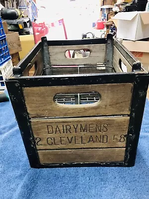 Vintage Dairymen's  Cleveland Wood /metal Milk Bottle Crate. 14 1/2”x 12”x 12” • $45