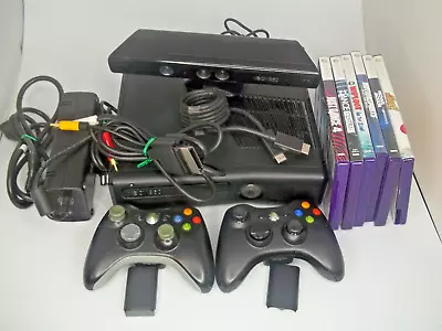 Xbox 360 S Slim 4GB 1439 Console Kinect Bundle Controller Power AV + TESTED! • $84.33