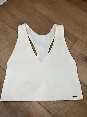 Gilly Hicks Women's Racerback Plunge White Tank Top Sz L • $19.99