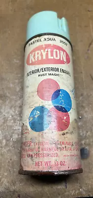 Vintage Krylon Pastel Aqua 2002 Borden 13oz Spray Paint Paper Label Notch Top • $150