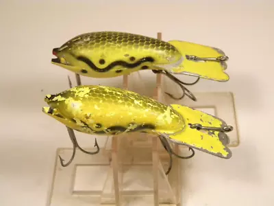 2 Vintage Arbogast Mud Bug Yellow Shadow 2 1/2  Rattle Crankbait Lure • $11.99