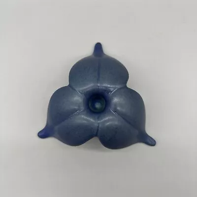Van Briggle Pottery Flower Petal Blue Flower Candle Holder • $24