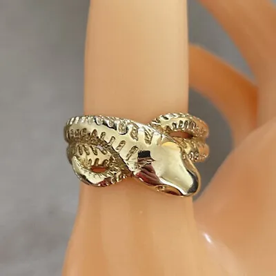 9ct Yellow Gold Snake Ring UK Size W EU Size 65 • £550
