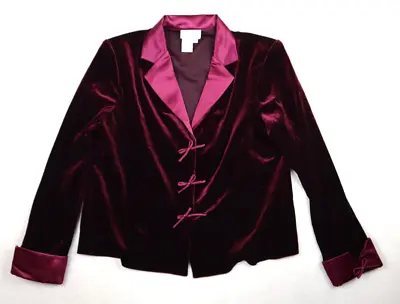 Coldwater Creek - Women's Purple Velvet Textured Blazer Jacket - Size 10p • $24.99