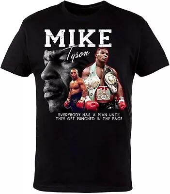 Mike Tyson Boxing T-shirt Black Short Sleeve All Sizes S To 5XL JJ3422 • $16.99