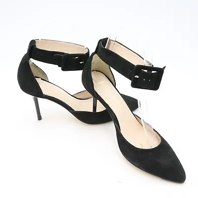 £30 • Buy Emporio Armani Black Suede Peeptoe Heeled Shoes Size 37