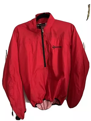 Vintage MOONSTONE Jacket 1/4 Zip Windbreaker Red Black Medium Jacket Usa Vent • $34.99