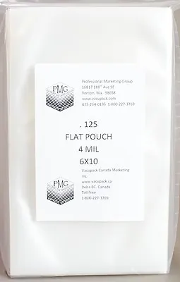 4 Mil 6x10 125ct Flat Chamber Bags Vacuum Sealing MiniPack VacMaster Sammic • $25.59