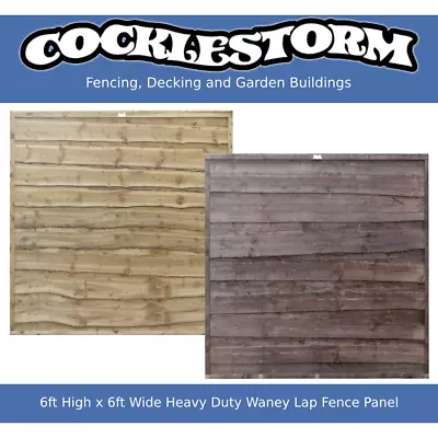 6ft High X 6ft Wide Heavy Duty Waney Lap Timber Garden Fence Panel • £41