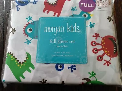 New Morgan Kids Monsters 4pc Full Sheet Set NIP • $14.99