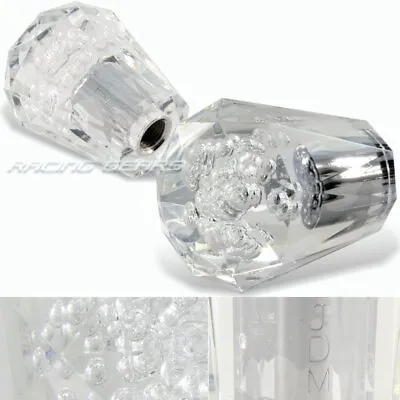 VIP JDM 60mm Transparent MT Clear Diamond Crystal Bubble Shift Knob Universal 5 • $17.95