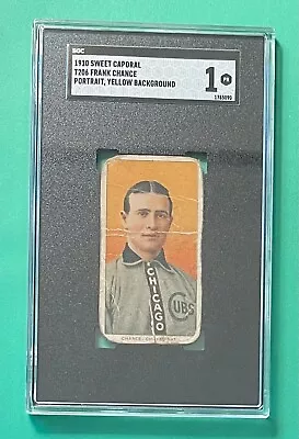 1910 Sweet Caporal T206 Frank Chance Portrait Yellow Background Sgc 1 Poor • $299.99