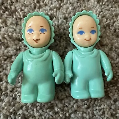 Vintage Little Tikes Dollhouse Baby Infant Family Figure Green - Lot Of 2 • $16.99