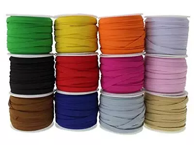 180 Yards 12 Colors Elastic String Cord 1/4 Inch Flat Elastic Band Heavy Stre... • $36.56