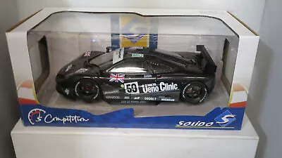 SOLIDO 1/18 McLAREN F1 GTR SHORT TAIL 1995 LE MANS #59 BLACK  LEHTO  #S1804106 • $159.99