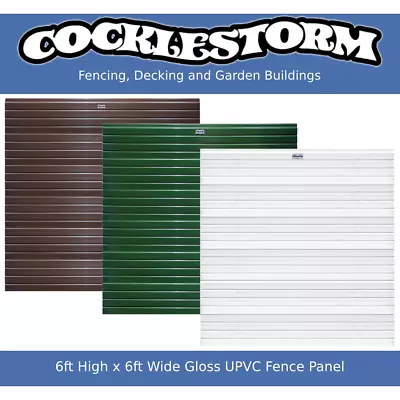 6ft High X 6ft Wide Gloss UPVC Plastic Garden Fence Panel • £159