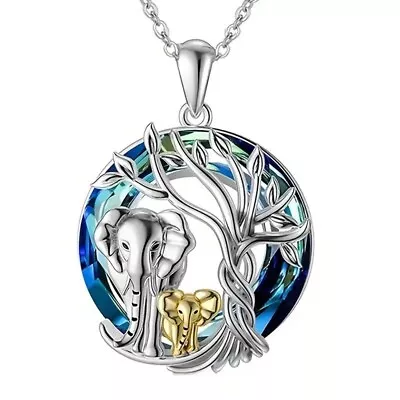 Rainbow Mystical Fire Topaz 925 Sterling Silver Charms Elephant Pendant Necklace • $19.74