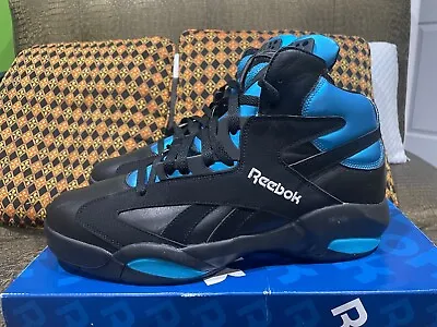 Reebok Pump Shaq Attack 1 Black Azure Blue Orlando Magic Men V55083 SZ 14 New • $231.99