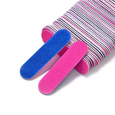 Mini Nail File Bulk 300Pcs - Double Sided Emery Boards Blue And Pink • $16.21