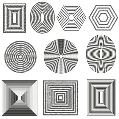 Nested Circle Oval Square Metal Cutting Dies Embossing Stencils DIY Scrapbooking • £4.55