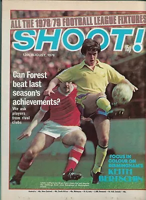£3.25 • Buy SHOOT! - 12th August 1978 - Birmingham City, Derby County, Arsenal, Chelsea