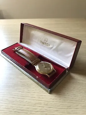 Vintage Omega Centenary Chronometer Ot 2500 18k Gold 35mm + Box & Om. Extract • $4231.47
