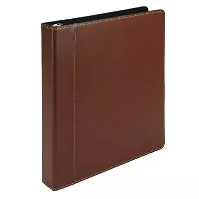 1  Contrast Stitch Leather 3 Ring Binder Portfolio Organizer 3 Ring Binder... • $34.55