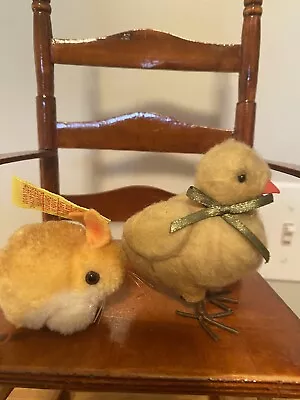 Antique Vintage Easter Chick And Steiff Bunny • $39