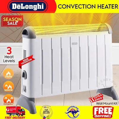 DeLonghi Convection Heater 2000W 3 Heat Settings Wall Panel Space Heaters • $91.17