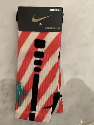 Rare New Vintage  Nike Elite KD Durant Digital Ink Socks Sz Lrg Crew SX5071 900 • $34.99