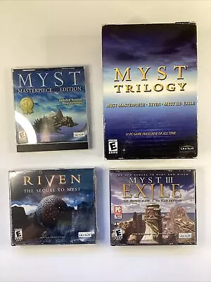 MYST Trilogy PC & Mac CD-ROM Box Set - Masterpiece - Riven - Myst III: Exile • $19.99