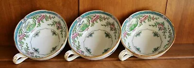 Minton's England Antique Set Of 3 Tea Cups Japonica Pattern Enameled Bird Edge • $25