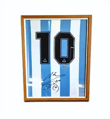 Diego Maradna - Framed Signed Jersey Shirt COA Framed Real Oak. • $4999