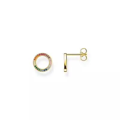 Genuine THOMAS SABO Ear Studs Together Round Gold Plated • $188.30