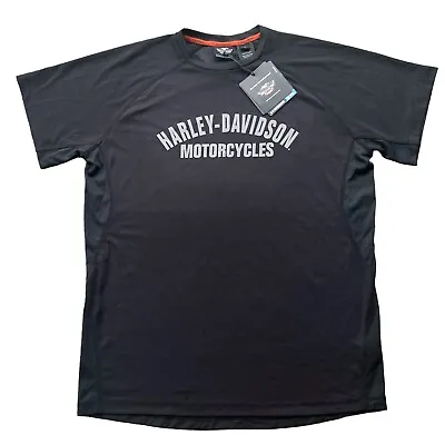 Harley Davidson Performance Shirt Mens Sz L Cool UPF 30 Wicking SS Black Logo • $94.20