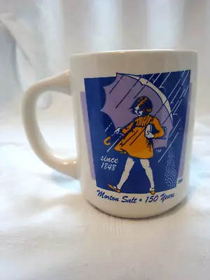 Morton Salt Umbrella Girl 1968 Coffee Cups Mugs Blue Yellow Dress EUC • $5.99