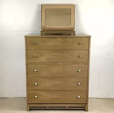 Mid-Century Modern  Simplex  Highboy Dresser With Mirror Top By Kent Coffey • $800