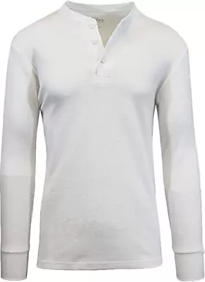 Men's 3-Button Thermal Waffle-Knit Henley Shirts ( Sizes S-5XL ) NEW Free Shipp • $12.95