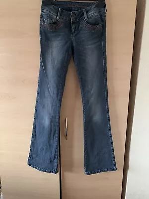 Jane Norman Women Low Rise Bootcut Blue Denim Jeans Size Uk8 • £35