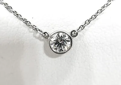 Tiffany & Co. Elsa Peretti Diamonds By The Yard Solitaire Platinum Necklace! • $2500